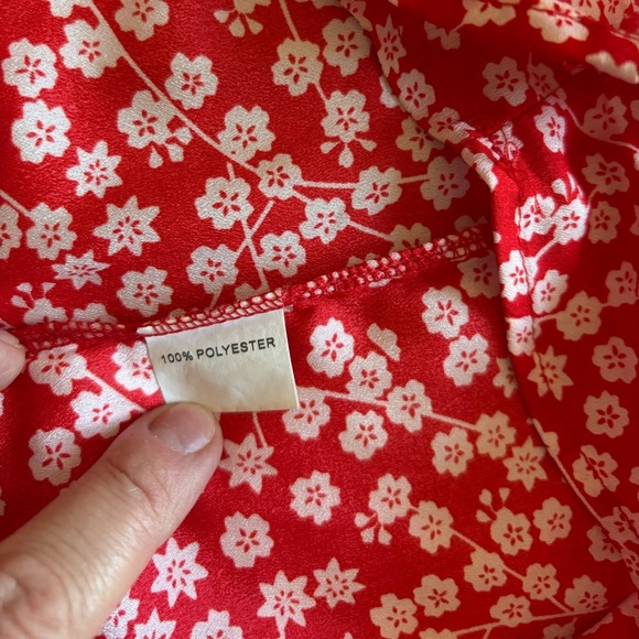 Princess Polly Blossom Print Virgo Tie Front Romper Size 2 Short Sleeve Red - Picture 11 of 12